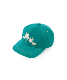 ANONIMO-A（アノーニモ）の「Flower embroidered Cap- Teal Blue（キャップ）」