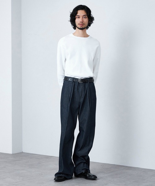 Lee(リー)の「Wrangler/ラングラー【MENS】WRANCHER WIDE/【デニム】ランチャーフレアーワイド セットアップ対応(デニムパンツ・メンズ・ブルー/ブラック系その他/インディゴブルー・SMALL/X-LARGE/LARGE/MEDIUM)」の4枚目の写真
