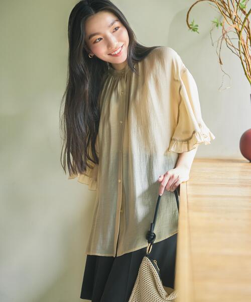 N.（N. Natural Beauty Basic）（エヌエヌナチュラルビューティーベーシック）の「バタフライスリーブブラウス（シャツ/ブラウス・レディース・オフホワイト/ベージュ/ブルー・FREE）」の3枚目の写真