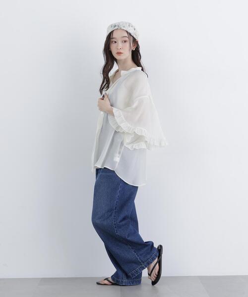 N.（N. Natural Beauty Basic）（エヌエヌナチュラルビューティーベーシック）の「バタフライスリーブブラウス（シャツ/ブラウス・レディース・オフホワイト/ベージュ/ブルー・FREE）」の21枚目の写真
