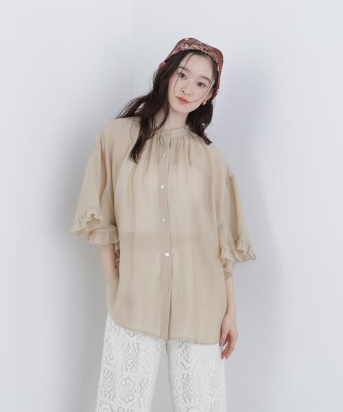 N.（N. Natural Beauty Basic）（エヌエヌナチュラルビューティーベーシック）の「バタフライスリーブブラウス（シャツ/ブラウス・レディース・オフホワイト/ベージュ/ブルー・FREE）」の5枚目の写真