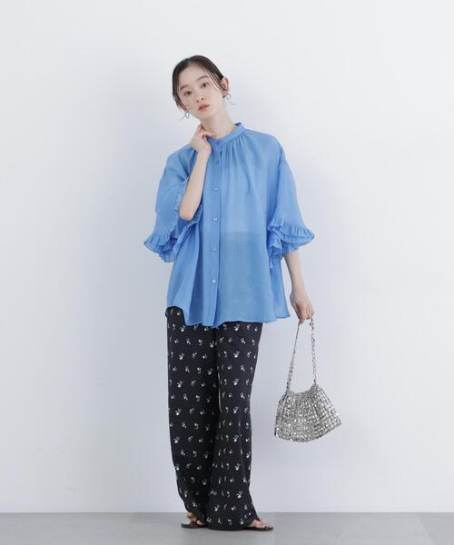 N.（N. Natural Beauty Basic）（エヌエヌナチュラルビューティーベーシック）の「バタフライスリーブブラウス（シャツ/ブラウス・レディース・オフホワイト/ベージュ/ブルー・FREE）」の14枚目の写真