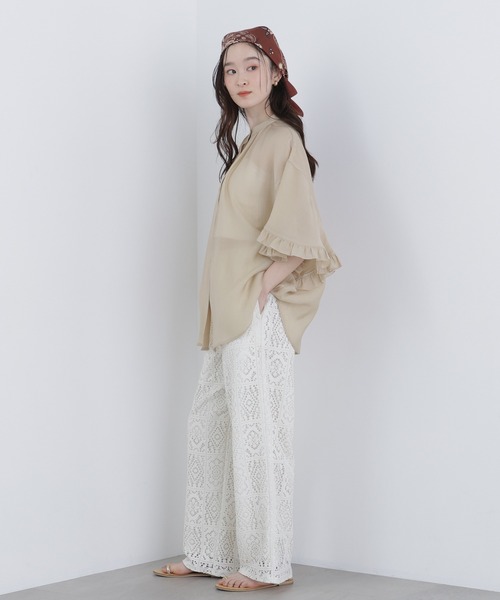 N.（N. Natural Beauty Basic）（エヌエヌナチュラルビューティーベーシック）の「バタフライスリーブブラウス（シャツ/ブラウス・レディース・オフホワイト/ベージュ/ブルー・FREE）」の9枚目の写真