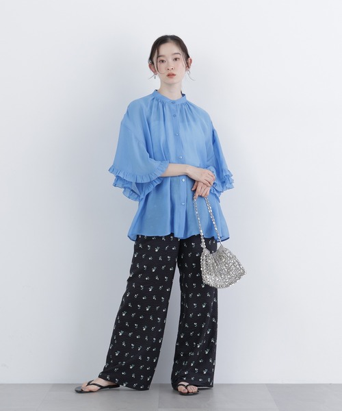 N.（N. Natural Beauty Basic）（エヌエヌナチュラルビューティーベーシック）の「バタフライスリーブブラウス（シャツ/ブラウス・レディース・オフホワイト/ベージュ/ブルー・FREE）」の14枚目の写真