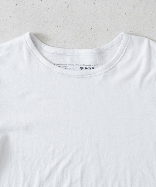 quadro(クオドロ)の「スーピマ接結ニット長袖クルーネックプルオーバー(Tシャツ/カットソー・レディース・ダークネイビー/サンドベージュ/ブルーグレー・FREE)」の6枚目の写真