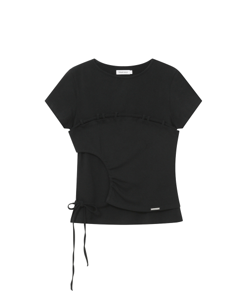 Miseki SEOUL(ミセキソウル)の「ストリングシャーリング半袖シャツ ブラック(Tシャツ/カットソー・レディース・その他・2/1)」の6枚目の写真
