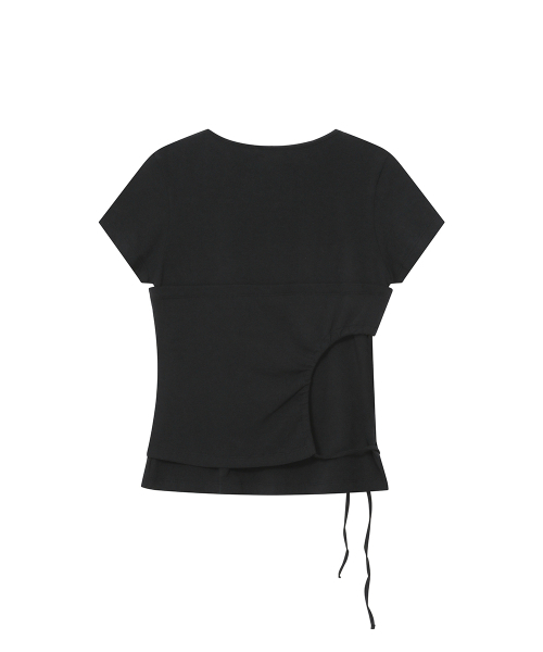 Miseki SEOUL(ミセキソウル)の「ストリングシャーリング半袖シャツ ブラック(Tシャツ/カットソー・レディース・その他・2/1)」の5枚目の写真
