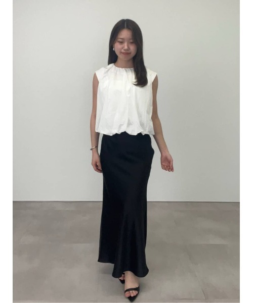 UR'S（ユアーズ）の「ギャザーネックバルーンブラウス（シャツ/ブラウス・レディース・ホワイト/ブラウン/ブラック/チャコール・S/L/M）」の9枚目の写真