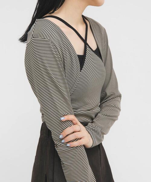 KBF（ケイビーエフ）の「ボレロSETデザイントップス（キャミソール・レディース・ベージュ系その他/グレー系その他・ONE）」の2枚目の写真