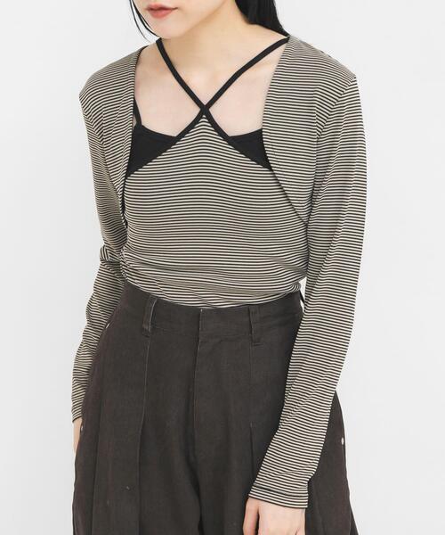 KBF（ケイビーエフ）の「ボレロSETデザイントップス（キャミソール・レディース・ベージュ系その他/グレー系その他・ONE）」の3枚目の写真