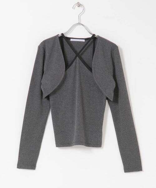 KBF（ケイビーエフ）の「ボレロSETデザイントップス（キャミソール・レディース・ベージュ系その他/グレー系その他・ONE）」の17枚目の写真