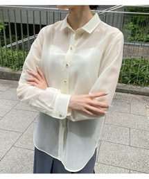 【最後値下げ】ルシェルブルー 白 トップス シャツ LE CIEL BLEU（ルシェルブルー） ブラウス シャツ スリーブレスシャツw