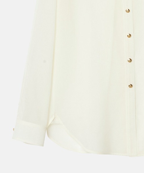 LE CIEL BLEU（ルシェルブルー）の「オーガンザシャツ / Organza Shirt（シャツ/ブラウス・レディース・ホワイト/ブラック・38/36）」の4枚目の写真