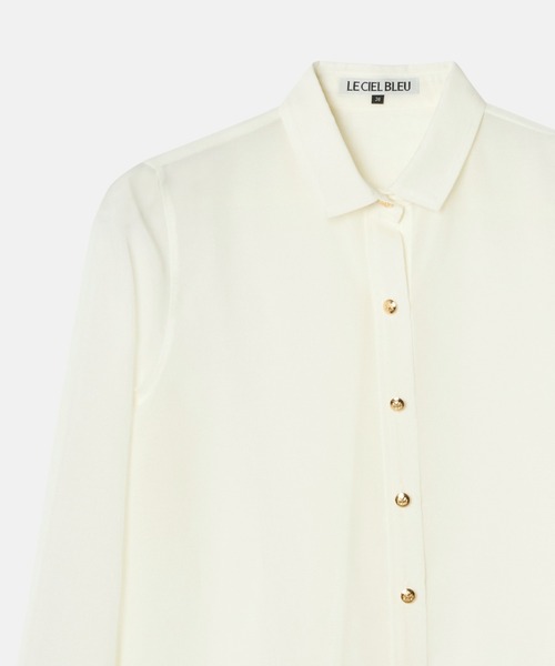 LE CIEL BLEU（ルシェルブルー）の「オーガンザシャツ / Organza Shirt（シャツ/ブラウス・レディース・ホワイト/ブラック・38/36）」の3枚目の写真