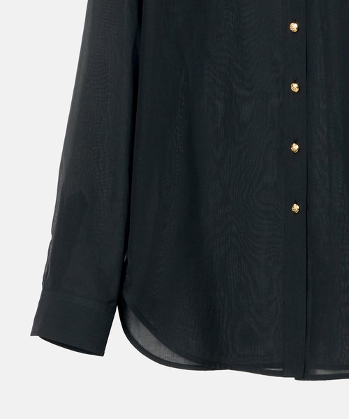 LE CIEL BLEU（ルシェルブルー）の「オーガンザシャツ / Organza Shirt（シャツ/ブラウス・レディース・ホワイト/ブラック・38/36）」の14枚目の写真
