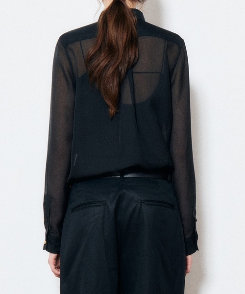 LE CIEL BLEU（ルシェルブルー）の「オーガンザシャツ / Organza Shirt（シャツ/ブラウス・レディース・ホワイト/ブラック・38/36）」の11枚目の写真
