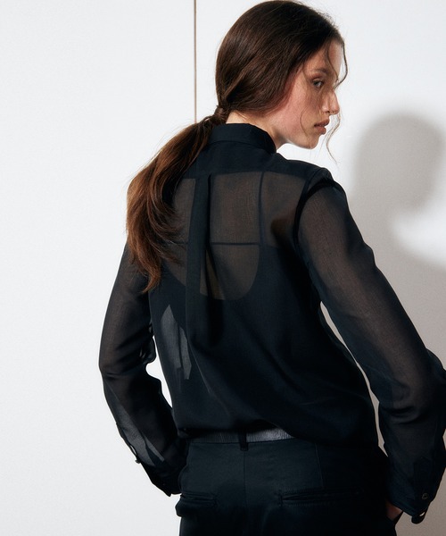 LE CIEL BLEU（ルシェルブルー）の「オーガンザシャツ / Organza Shirt（シャツ/ブラウス・レディース・ホワイト/ブラック・38/36）」の7枚目の写真