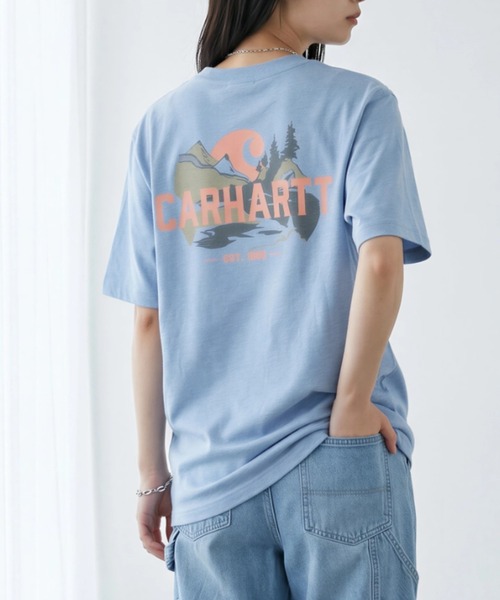 Carhartt(カーハート)の「【T18】【Carhartt/カーハート】S/S POCKET OUTDOOR GRAPHIC TEE(Tシャツ/カットソー・メンズ・サックスブルー/ブルー・SMALL)」の1枚目の写真