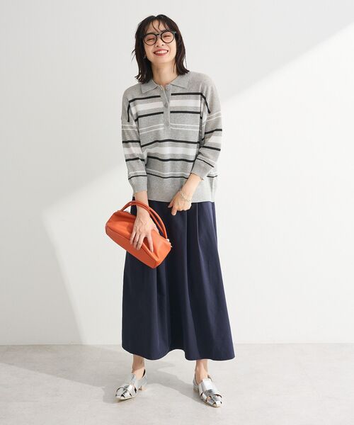 Green　Parks（グリーンパークス）の「綿混やわらかタッチタックスカート（スカート・レディース・ベージュ/ネイビー/グリーン・FREE）」の11枚目の写真