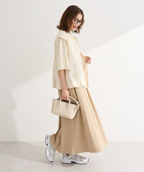 Green　Parks（グリーンパークス）の「綿混やわらかタッチタックスカート（スカート・レディース・ベージュ/ネイビー/グリーン・FREE）」の15枚目の写真