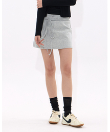 String Wrap Layered Skort (MELAGE GREY)