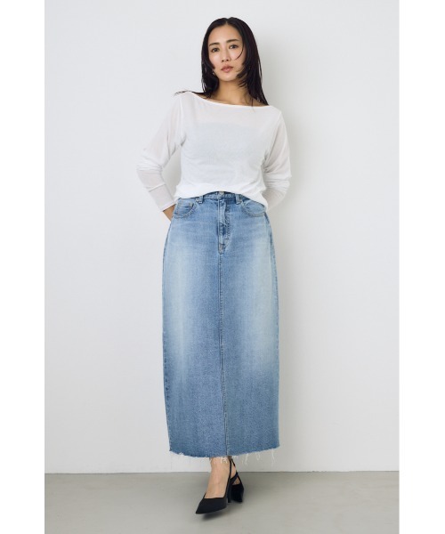 AZUL by moussy（アズールバイマウジー）の「【サイズ,身長別画像あり】デニムロングスカート（デニムスカート・レディース・ライトブラック/ライトブルー・LARGE/MEDIUM/SMALL）」の18枚目の写真