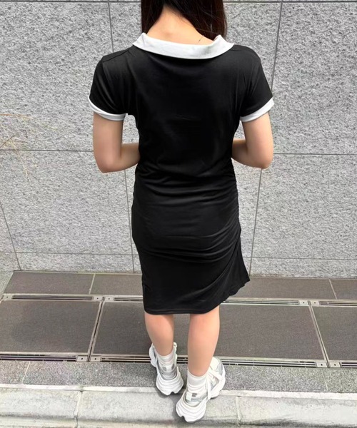 mebole(メボレ)の「ギャザースリットワンピース(ワンピース・レディース・ブラック/グレー・FREE)」の20枚目の写真