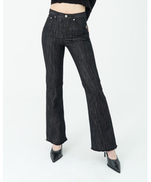 PHOS333（フォースサンサンサン）の「W Flare Fit Denim Pants/Black（デニムパンツ）」