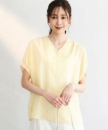 MK MICHEL KLEIN（エムケーミッシェルクラン）の「[瞬美シリーズ/洗える]Vネックタックスリーブブラウス（シャツ/ブラウス）」