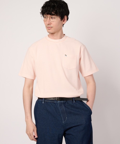 Arnold Palmer(アーノルドパーマー)の「ハニカムボーダー ジャガードリブ Tシャツ(Tシャツ/カットソー・メンズ・ライトグレー/スモークピンク/グレイッシュブルー・LL/L/M)」の3枚目の写真