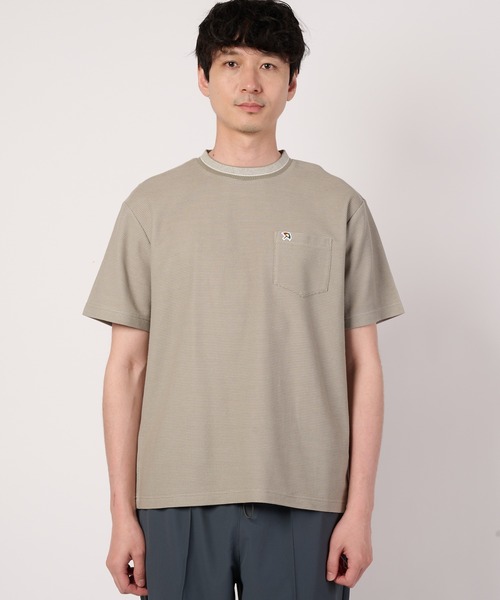 Arnold Palmer(アーノルドパーマー)の「ハニカムボーダー ジャガードリブ Tシャツ(Tシャツ/カットソー・メンズ・ライトグレー/スモークピンク/グレイッシュブルー・LL/L/M)」の7枚目の写真