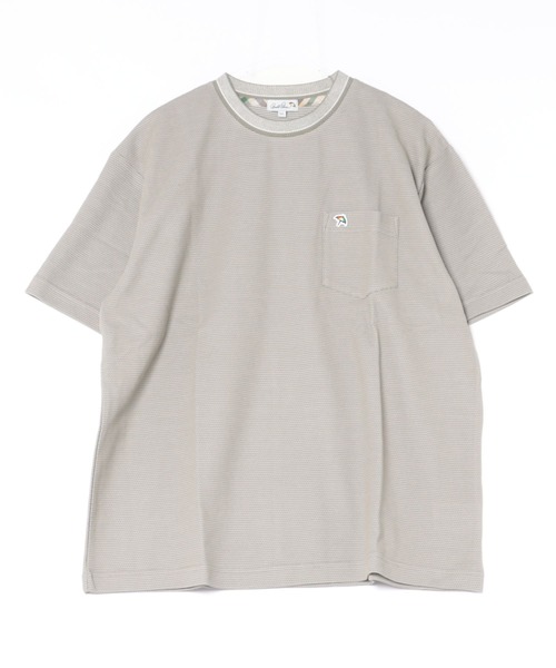 Arnold Palmer(アーノルドパーマー)の「ハニカムボーダー ジャガードリブ Tシャツ(Tシャツ/カットソー・メンズ・ライトグレー/スモークピンク/グレイッシュブルー・LL/L/M)」の14枚目の写真