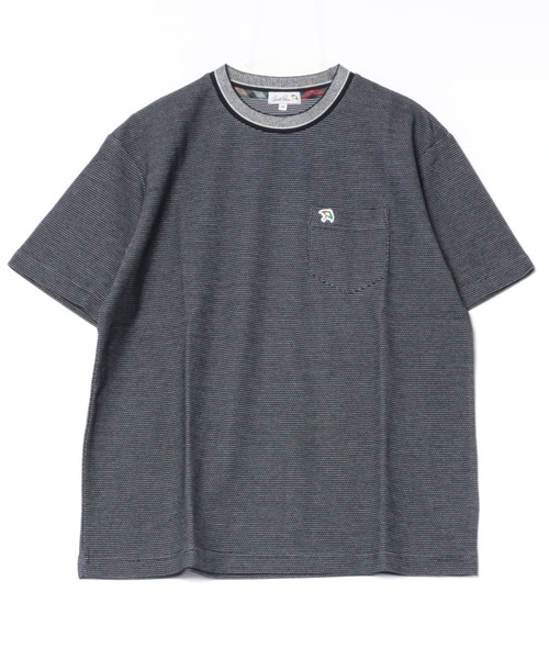 Arnold Palmer(アーノルドパーマー)の「ハニカムボーダー ジャガードリブ Tシャツ(Tシャツ/カットソー・メンズ・ライトグレー/スモークピンク/グレイッシュブルー・LL/L/M)」の15枚目の写真