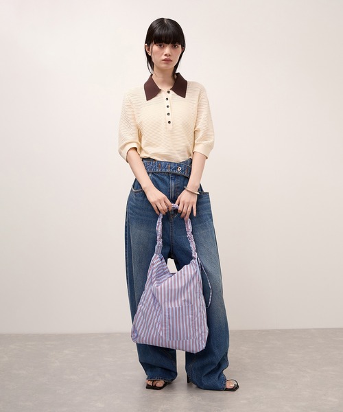 ADAM ET ROPE'(アダムエロペ)の「【WEB限定】・【定番】ギャザー2WAYミドルショルダーバッグ(ショルダーバッグ・レディース・サックスブルー/ネイビー/ブラウン/ピンク・FREE)」の15枚目の写真