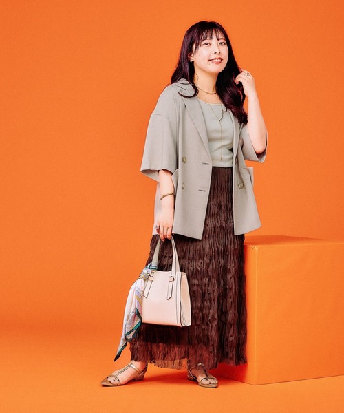 GLOBAL WORK(グローバルワーク)の「しゅりプロデュース/ロゴT&チュールスカートセット/498317(スカート・レディース・ブラウン・FREE)」の10枚目の写真