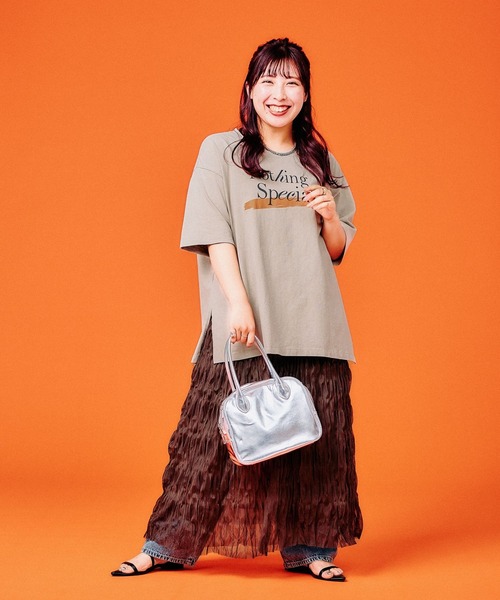 GLOBAL WORK(グローバルワーク)の「しゅりプロデュース/ロゴT&チュールスカートセット/498317(スカート・レディース・ブラウン・FREE)」の12枚目の写真