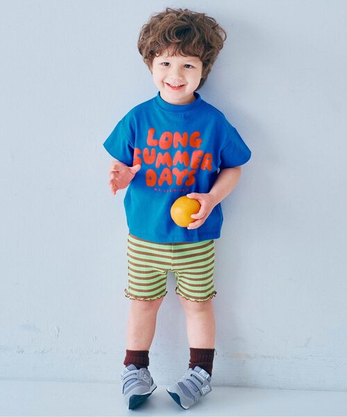 p.premier(ピードットプルミエ)の「イロチ買いしたいノーバケーションノーサマーロゴ半袖Tシャツ 全12色 リンク(Tシャツ/カットソー・キッズ・ブルー/クリーム/ライトイエロー/アイボリー/ブラウン/グリーン/ピンク/レンガ/レッド/ミント/オレンジ/パープル・80/90/100/110/120/130/140)」の13枚目の写真