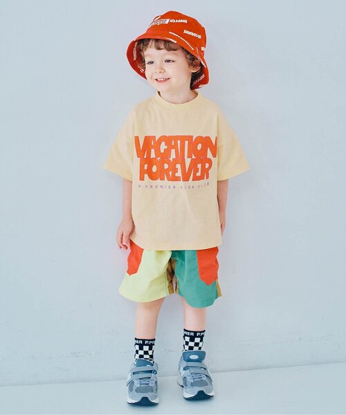 p.premier(ピードットプルミエ)の「イロチ買いしたいノーバケーションノーサマーロゴ半袖Tシャツ 全12色 リンク(Tシャツ/カットソー・キッズ・ブルー/クリーム/ライトイエロー/アイボリー/ブラウン/グリーン/ピンク/レンガ/レッド/ミント/オレンジ/パープル・80/90/100/110/120/130/140)」の18枚目の写真