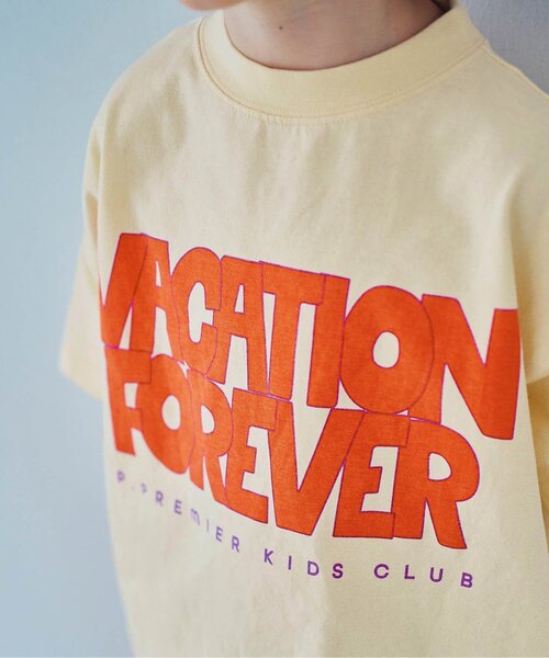 p.premier(ピードットプルミエ)の「イロチ買いしたいノーバケーションノーサマーロゴ半袖Tシャツ 全12色 リンク(Tシャツ/カットソー・キッズ・ブルー/クリーム/ライトイエロー/アイボリー/ブラウン/グリーン/ピンク/レンガ/レッド/ミント/オレンジ/パープル・80/90/100/110/120/130/140)」の19枚目の写真