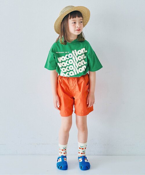 p.premier(ピードットプルミエ)の「イロチ買いしたいノーバケーションノーサマーロゴ半袖Tシャツ 全12色 リンク(Tシャツ/カットソー・キッズ・ブルー/クリーム/ライトイエロー/アイボリー/ブラウン/グリーン/ピンク/レンガ/レッド/ミント/オレンジ/パープル・80/90/100/110/120/130/140)」の20枚目の写真