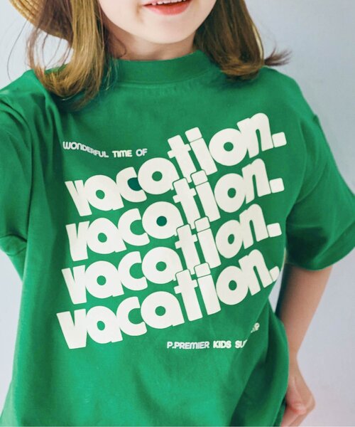 p.premier(ピードットプルミエ)の「イロチ買いしたいノーバケーションノーサマーロゴ半袖Tシャツ 全12色 リンク(Tシャツ/カットソー・キッズ・ブルー/クリーム/ライトイエロー/アイボリー/ブラウン/グリーン/ピンク/レンガ/レッド/ミント/オレンジ/パープル・80/90/100/110/120/130/140)」の22枚目の写真