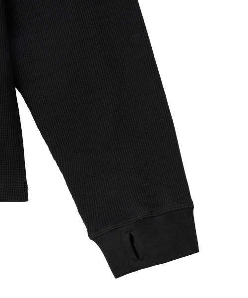 PHYPS MOTORCYCLE(フィップスモーターサイクル)の「Waffle Henry Neck Long Sleeve Black(Tシャツ/カットソー・レディース・その他・SMALL/MEDIUM/LARGE/X-LARGE)」の4枚目の写真
