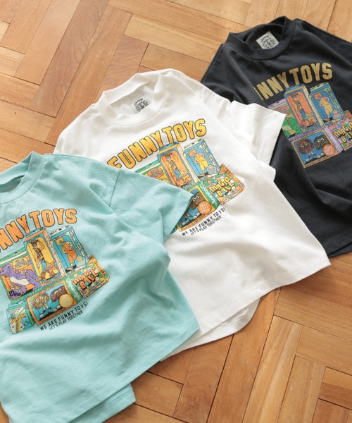 Ocean&Ground（オーシャン&グラウンド）の「FUNNY TOY'SﾌﾟﾘﾝﾄＴｼｬﾂ（Tシャツ/カットソー・キッズ・ブラック/ホワイト/ライトブルー・120/110/100/90/80/140/130）」の2枚目の写真