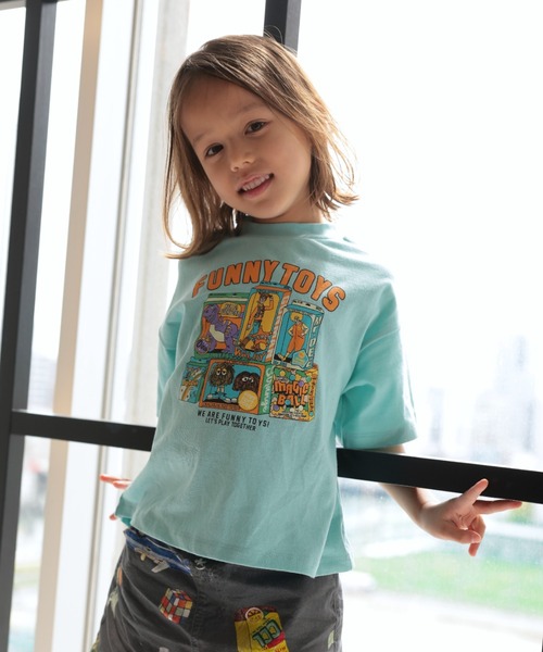 Ocean&Ground（オーシャン&グラウンド）の「FUNNY TOY'SﾌﾟﾘﾝﾄＴｼｬﾂ（Tシャツ/カットソー・キッズ・ブラック/ホワイト/ライトブルー・120/110/100/90/80/140/130）」の4枚目の写真