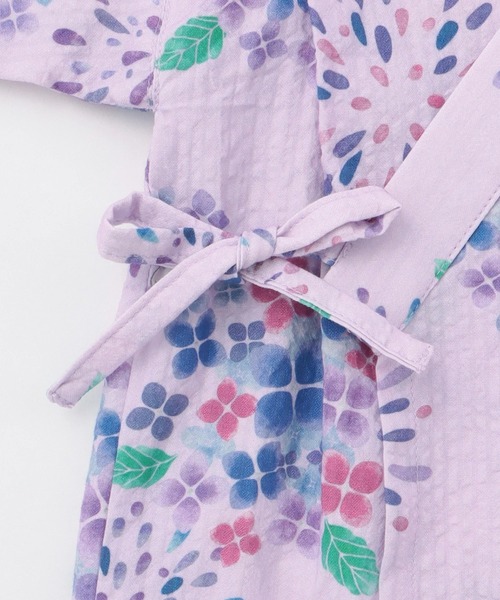KP DECO（ケーピーデコ）の「花火あじさい柄 甚平（浴衣・キッズ・ピンク/ラベンダー・80ｃｍ/90cm/100cm/110cm）」の7枚目の写真