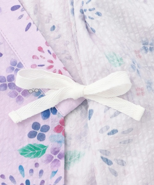 KP DECO（ケーピーデコ）の「花火あじさい柄 甚平（浴衣・キッズ・ピンク/ラベンダー・80ｃｍ/90cm/100cm/110cm）」の8枚目の写真