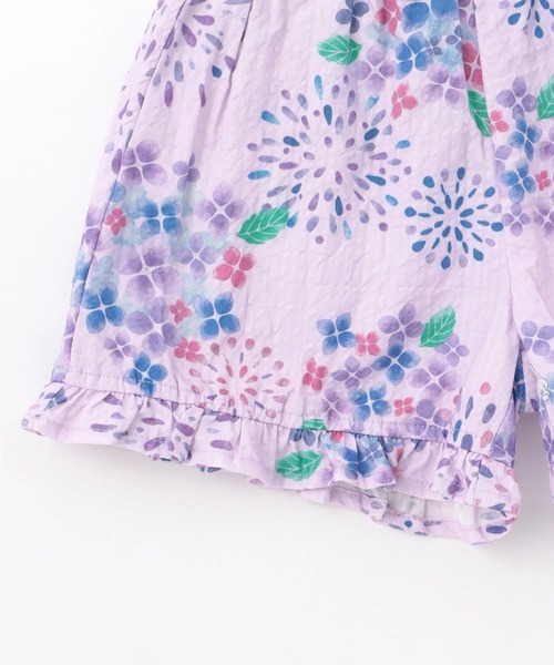 KP DECO（ケーピーデコ）の「花火あじさい柄 甚平（浴衣・キッズ・ピンク/ラベンダー・80ｃｍ/90cm/100cm/110cm）」の11枚目の写真