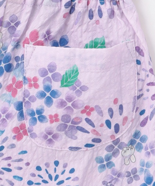 KP DECO（ケーピーデコ）の「花火あじさい柄 甚平（浴衣・キッズ・ピンク/ラベンダー・80ｃｍ/90cm/100cm/110cm）」の12枚目の写真