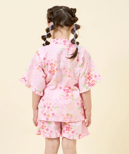 KP DECO（ケーピーデコ）の「花火あじさい柄 甚平（浴衣・キッズ・ピンク/ラベンダー・80ｃｍ/90cm/100cm/110cm）」の17枚目の写真