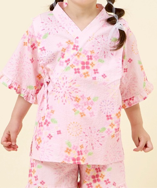 KP DECO（ケーピーデコ）の「花火あじさい柄 甚平（浴衣・キッズ・ピンク/ラベンダー・80ｃｍ/90cm/100cm/110cm）」の18枚目の写真